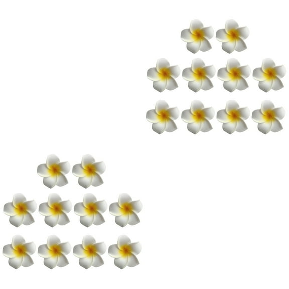 Masteelf 20 pcs  Hawaii Flower Headdress Delicate Hair Clip Hairpin for Decor (Yellow)