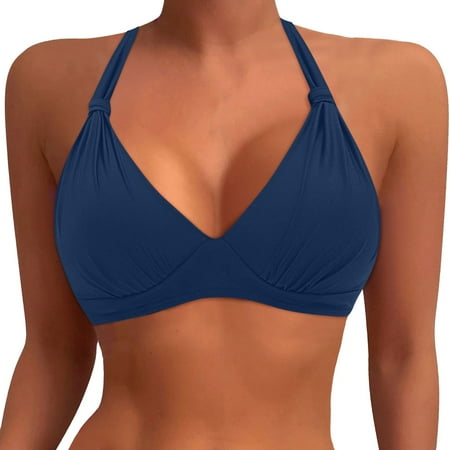 UFOUND Women Plus Size Bikini Tops Large Bust Swim Tops Full Coverage Swimsuit Tops Sport Bra Bathing Suit Tops Soft Swimwear Summer Hawaii Beachwear
