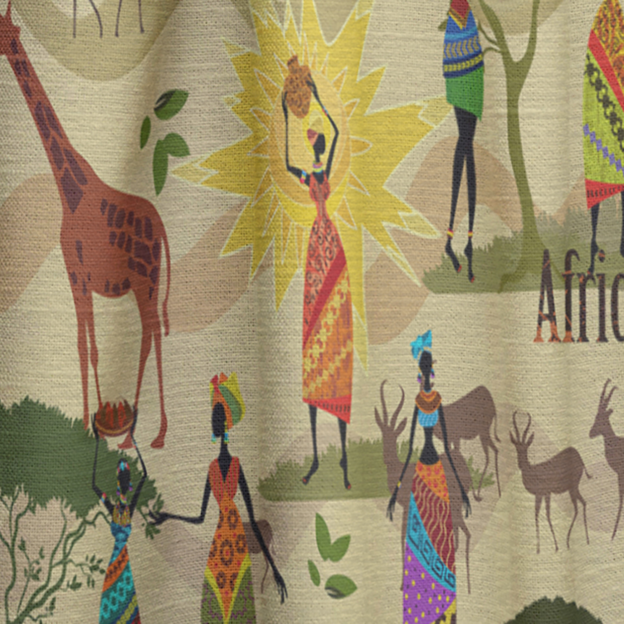 Designart 'Ethnic African Abstract Texture' Tropical Curtain Panel