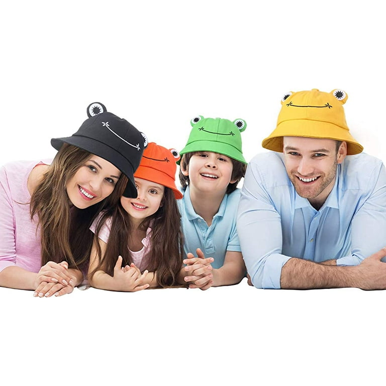 Vorkoi Cute Frog Bucket Sun Hat Funny Summer Packable Fisherman Cotton Hat unisex for Adult Women Men Teen Kids, Adult Unisex, Size: One Size
