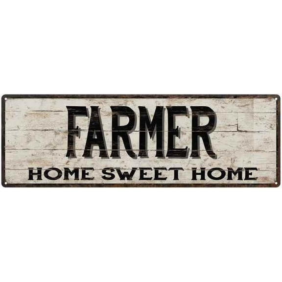 FARMER Rustic Home Sweet Home Sign Gift 6x18 Metal Decor 106180084431