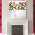thumbnail image 5 of Empire Art Direct "Tulip Scape" Square Beveled Mirror on Free Floating Printed Tempered Art Glass - Clear - 38 x 38, 5 of 9