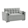 thumbnail image 4 of 3 in 1 Sleeper ,55" Modern Velvet Convertible Pull Out Bed, Loveseat with 2 Toss Pillows and Adjustable Backrest for ,Gray, 4 of 7