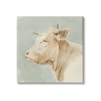 Stupell Industries Poised White Cow Watercolor Farm Animal Portrait, 24 x 24, Design by Emma Caroline