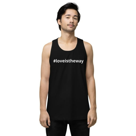 #loveistheway Men’s premium tank top (Black, S)