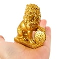 thumbnail image 5 of HOMEMAXS Golden Resin Lion Statue for Decor Use Durable and Lifelike Pair of Simulated Lion Sculptures 2pcs, 5 of 8