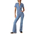 thumbnail image 1 of HBFAGFB Jumpsuit Womens Fashion Slim Street Retro High Waisted Zipper Denim Rompers BU2 Size L, 1 of 4