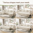 thumbnail image 6 of Marrber Corduroy&nbsp;Modular Sectional Sleeper Couch Pull-Out Sofa Bed with Storage Seats and Ottomans for Living Room, Apartment, White, 6 of 9