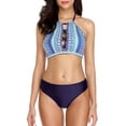 thumbnail image 1 of BeautyIn Women's Halter High Neck Bikini Swimsuit Two Piece Swimwear, 1 of 7