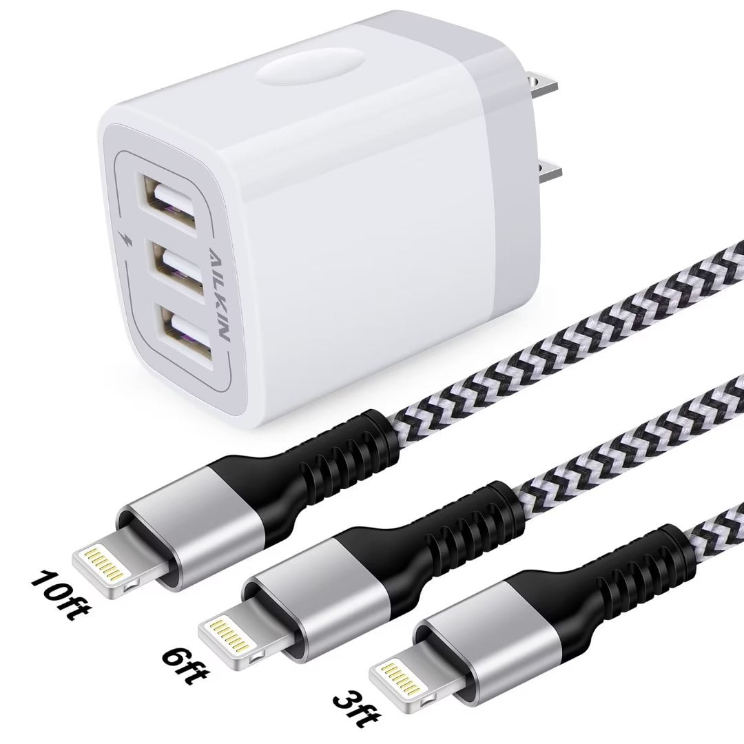 iPhone Charger,Charger Block with 3Pack Lightning Cables 3ft6ft10ft