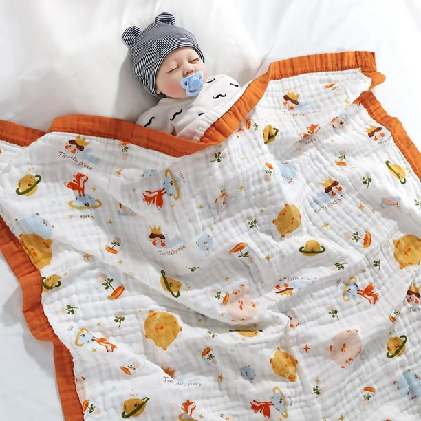 PatPat mantas de algodon 100 para bebe recien nacido gasa de muselina de 6 capas suave absorbente para camas toallitas de Ducha Walmart en linea