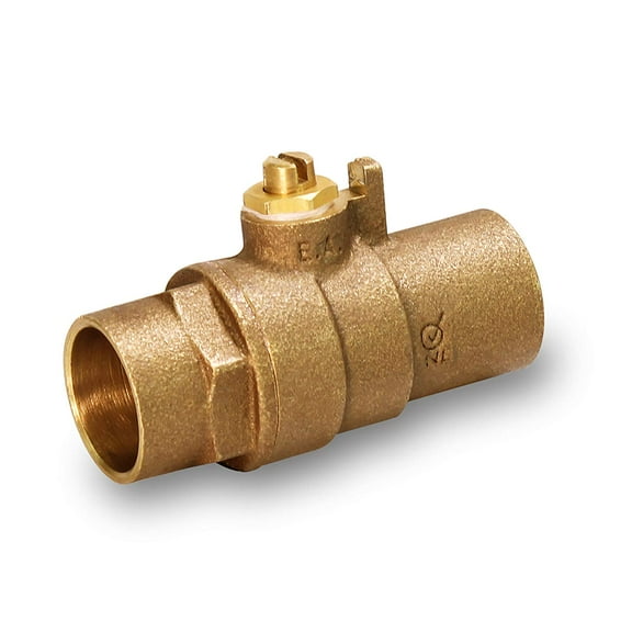 Midline Valve 842234S Premium Brass Ball Valve with Screwdriver Slotted Handle, with 1/2 in. Sweat Connections