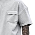 thumbnail image 7 of Bovxnpu Men's Clothing Set 2 Piece Outfits Tracksuit Men Short Sleeve Crew Neck Top Multi Pocket Elastic Waist Shorts Set, 7 of 7