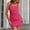 Hot Pink, variant on Women Bodycon Mini Tank Dress,Crew Neck Ribbed Solid Color Party Wrap Short Dresses Light Blue XL