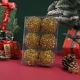 thumbnail image 2 of 6-Piece Christmas Decoration Ball Set, Foam Colored Ornaments with Reflective Strips, Hanging Pendant Balls for Tree and Festive Scene Decoration with Easy Setup for Ambiance, 2 of 6