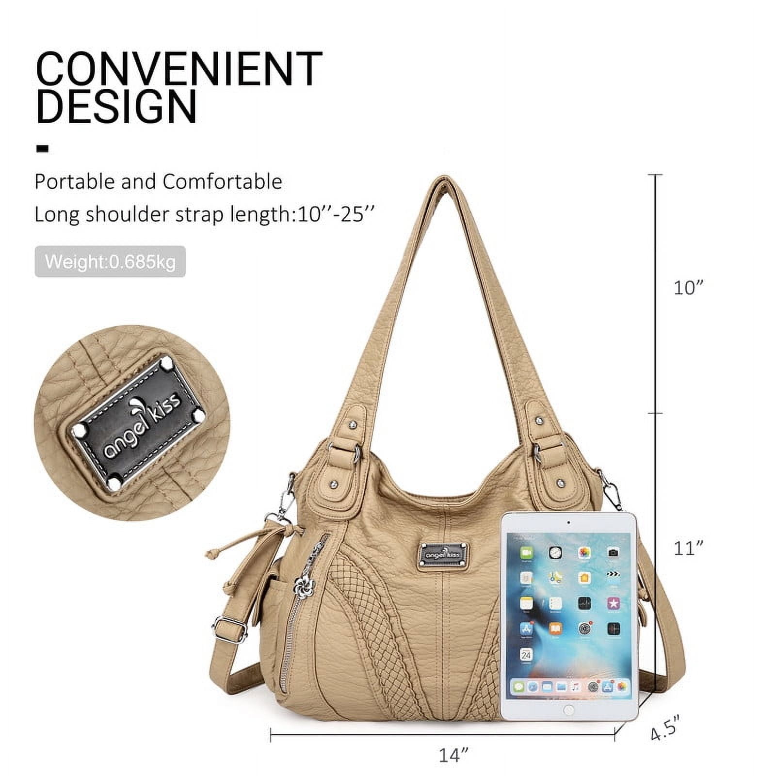 Angelkiss Women's satchel handbag Flexible multiple pockets with adjustable shoulder straps