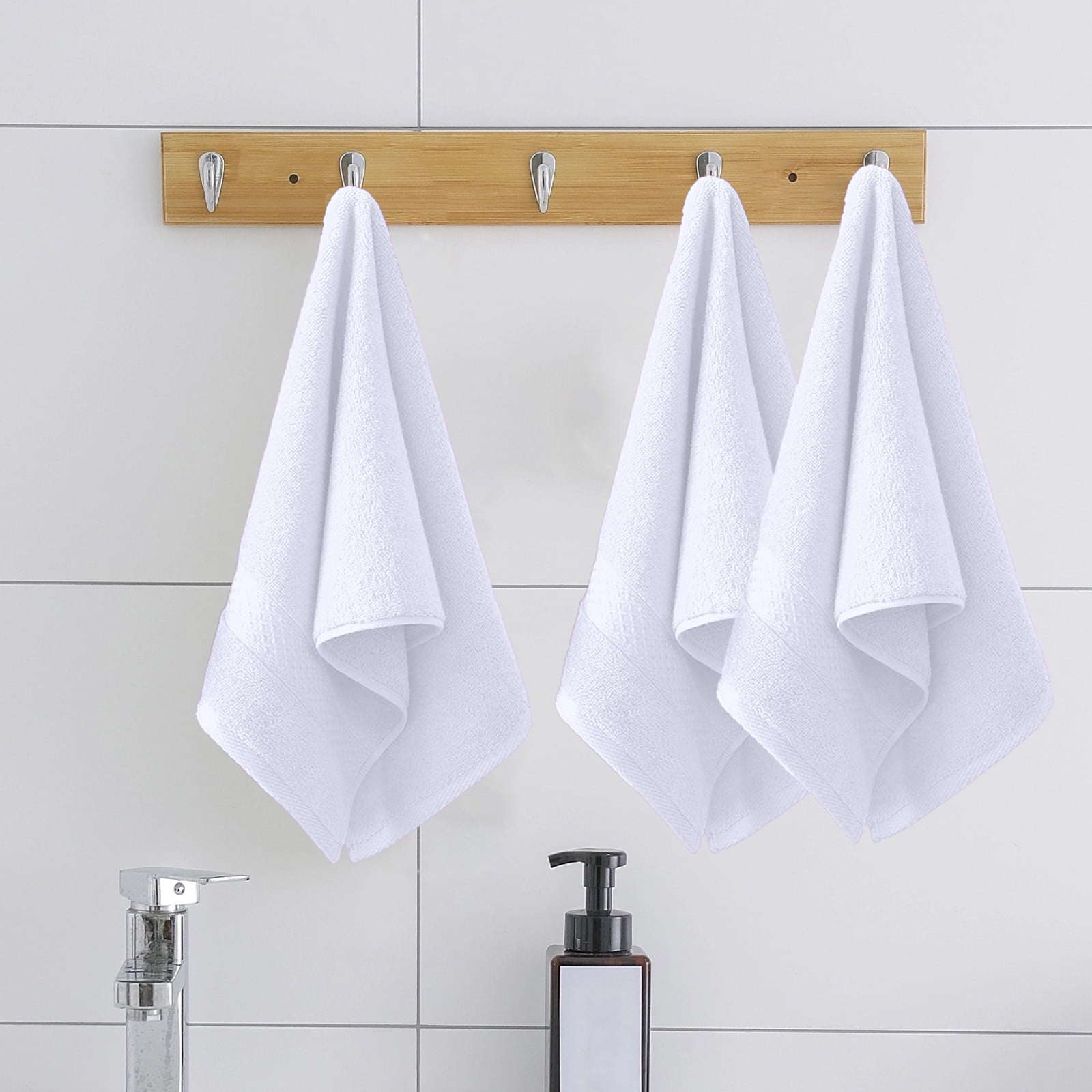 Summer Savings Clearance! Boovnll 5 Pack Hand Towels for Bathroom, 13x30" Super Soft & Absorbent Quick Dry Solid Color Cotton Towels, Thicken Microfiber Hand Towels for Hotel, Pool, Spa, Beach, Towels