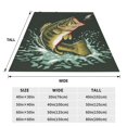 thumbnail image 3 of Fotbe Largemouth Bass jumps out of water Manta de Franela Acolchonada con Estampado, Súper Suave y Esponjosa, Extra Grande para Sofá, Cama, Uso Todo el Año-80"x60", 3 of 7