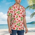 thumbnail image 5 of Balery Strawberries Print Men's Hawaiian Shirts Short Sleeve Beach Shirt Relaxed Fit Vacation Button Down Shirts-X-Large, 5 of 9