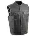 thumbnail image 6 of Milwaukee Leather MLM3507 Men's Old Glory Black Premium Leather Club Style Vest w/ Grey Stitching Laced Armholes 4X-Large, 6 of 8