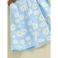 thumbnail image 7 of Niusricy Kids Toddler Girl Summer Outfit 6M 12M 18M 2T 3T 4T Infant Sleeveless Vest Lapel T-shirt Solid Color Ribbed Tank Tops and Daisy Print Pleatedsual 2Pcs Clothes Set for Daily Vacation, 7 of 7