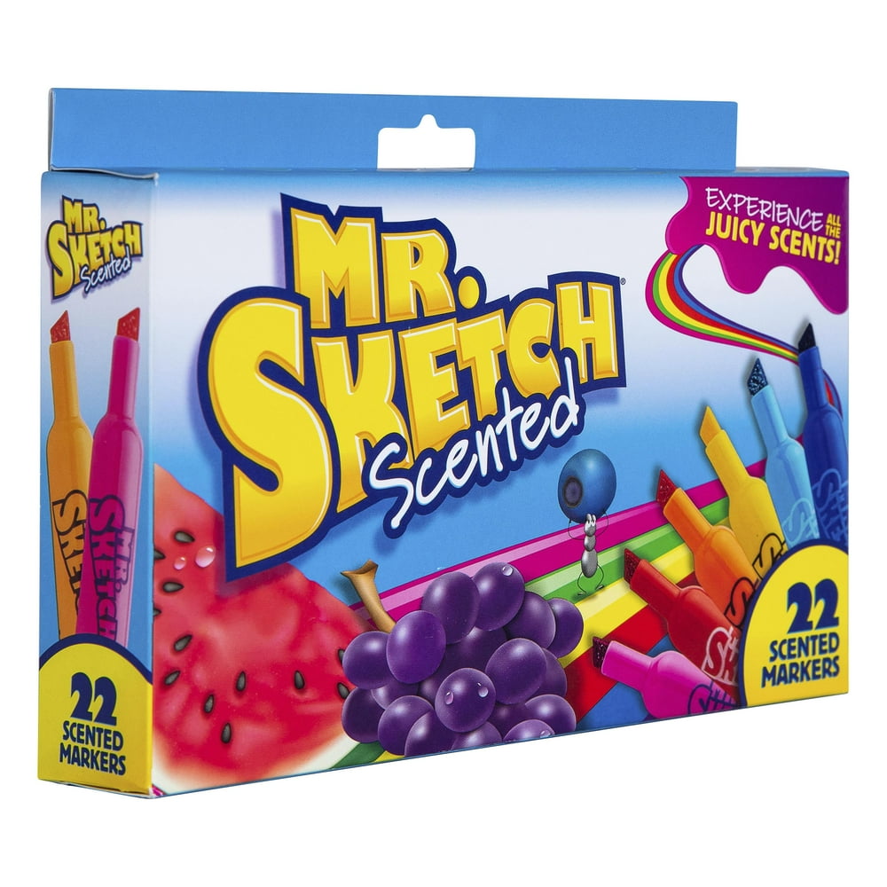 Mr. Sketch Scented Markers, Chisel Tip, Assorted Colors, 22 Count