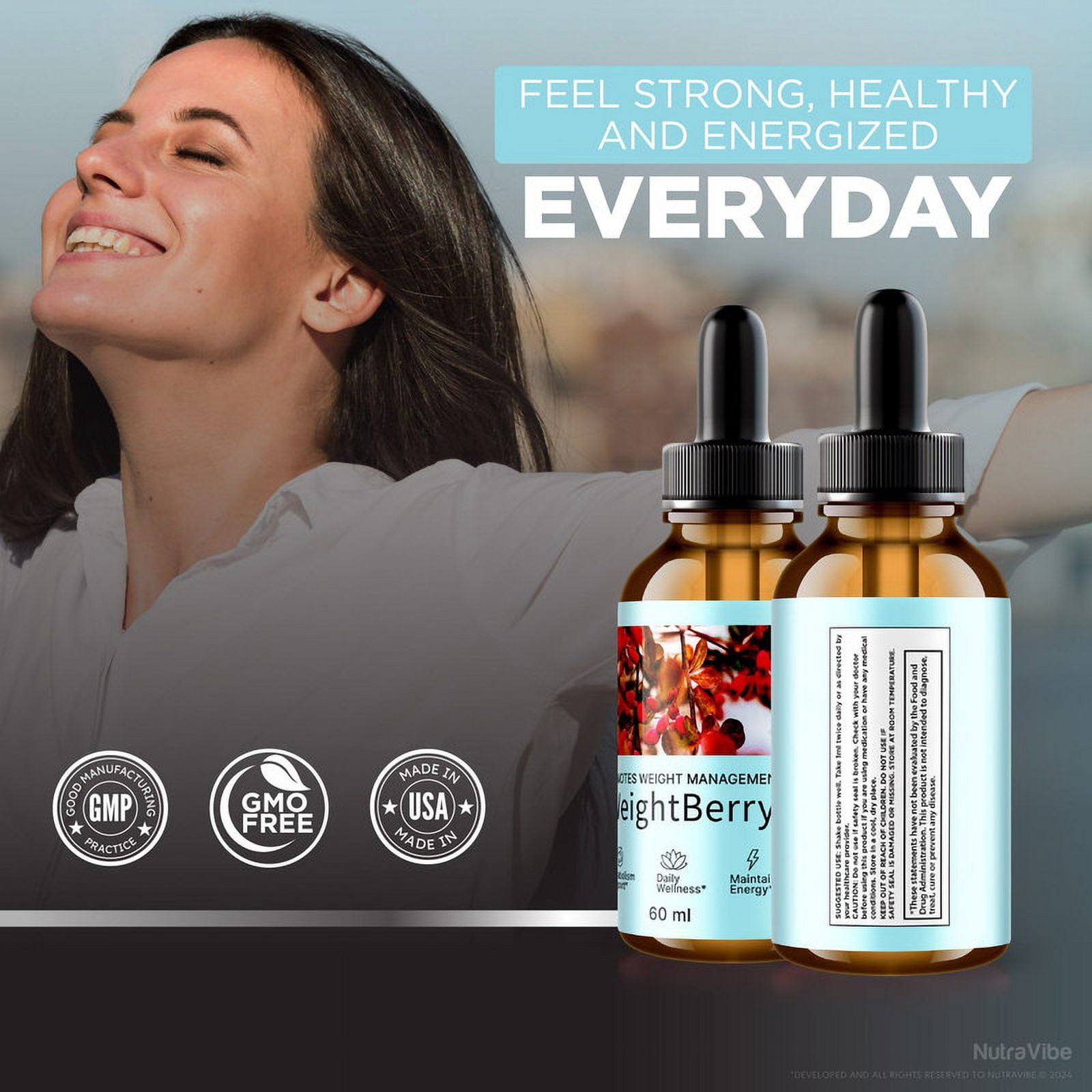 (3 Pack) WeightBerry Drops, Weight Berry Liquid with Natural Ingredients, Premium Nutritional Supplement For Weight Loss, Official Reviews (90 Servings)