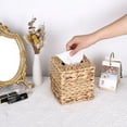 thumbnail image 3 of Tissue Box Cover,5.7 x 5.7 x 5.9" Water Hyacinth Tissue Box,Woven Tissue Cover Wicker Cube Tissue Box Holder,Household Tissue Storage Organizer for Bathroom Toilet Table Desk Home Office Car, 3 of 8