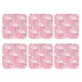 thumbnail image 2 of Pofeuu Pink Flamingo Print Leather Coasters Set of 6, Round Cups Mugs Mat Pad for Home Kitchen Heat Resistant Drink Coasters,Square, 2 of 7