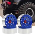 thumbnail image 6 of Dualoai 4 Pieces RC Wheel Rims Metal Replaces 12mm Hex for 1/10 RC Crawler Car SCX10 Blue, 6 of 9