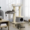 thumbnail image 2 of PawHut Arbre à chat avec lit hamac condo coussin suspendu balle, 2 of 9