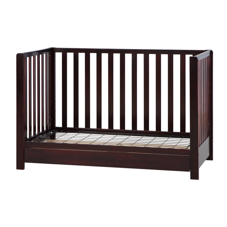 AFG Baby Furniture Emma 4-in-1 Convertible Crib with Toddler Guardrail and Drawer, Espresso