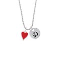 thumbnail image 2 of Delight Jewelry Silvertone Card Suit - Red Heart Silvertone Script Initial Disc - D - Charm Necklace, 20"+3", 2 of 4