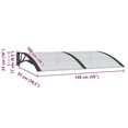 thumbnail image 3 of vidaXL Door Canopy, Outdoor Awning for Porch & Patio, Polycarbonate Cover, 59.1x39.4 In, Black, 3 of 7
