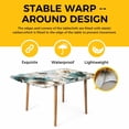 thumbnail image 4 of Teal Tulip Butterfly Table Cloths for 3 Foot Rectangle Tables, Beige Turquoise Floral Farmhouse Blue Patio Waterproof Elastic Fitted Tablecloths, Washable Rectangular Table Cover for Camping, 4 of 8