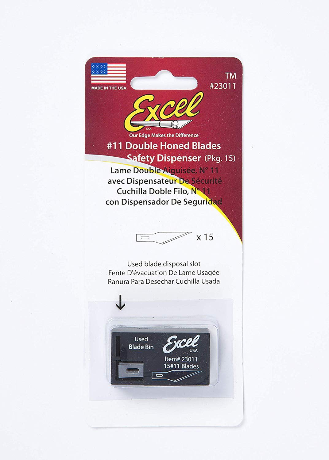 15 Excel Double Honed Blades Dispenser Hobby Craft Tool EXL-23011