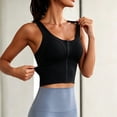 thumbnail image 3 of YUANxueke Zip Front Sports Bra for Women Cross Back Active Yoga Sports Bra Workout Supportive Longline Bra, 3 of 5