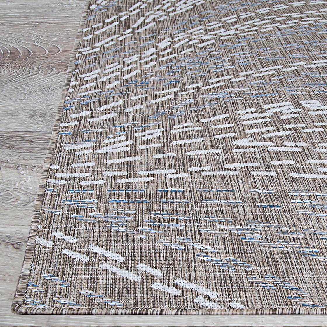 Couristan 8' x 10' Beige and Gray Abstract Outdoor Rug