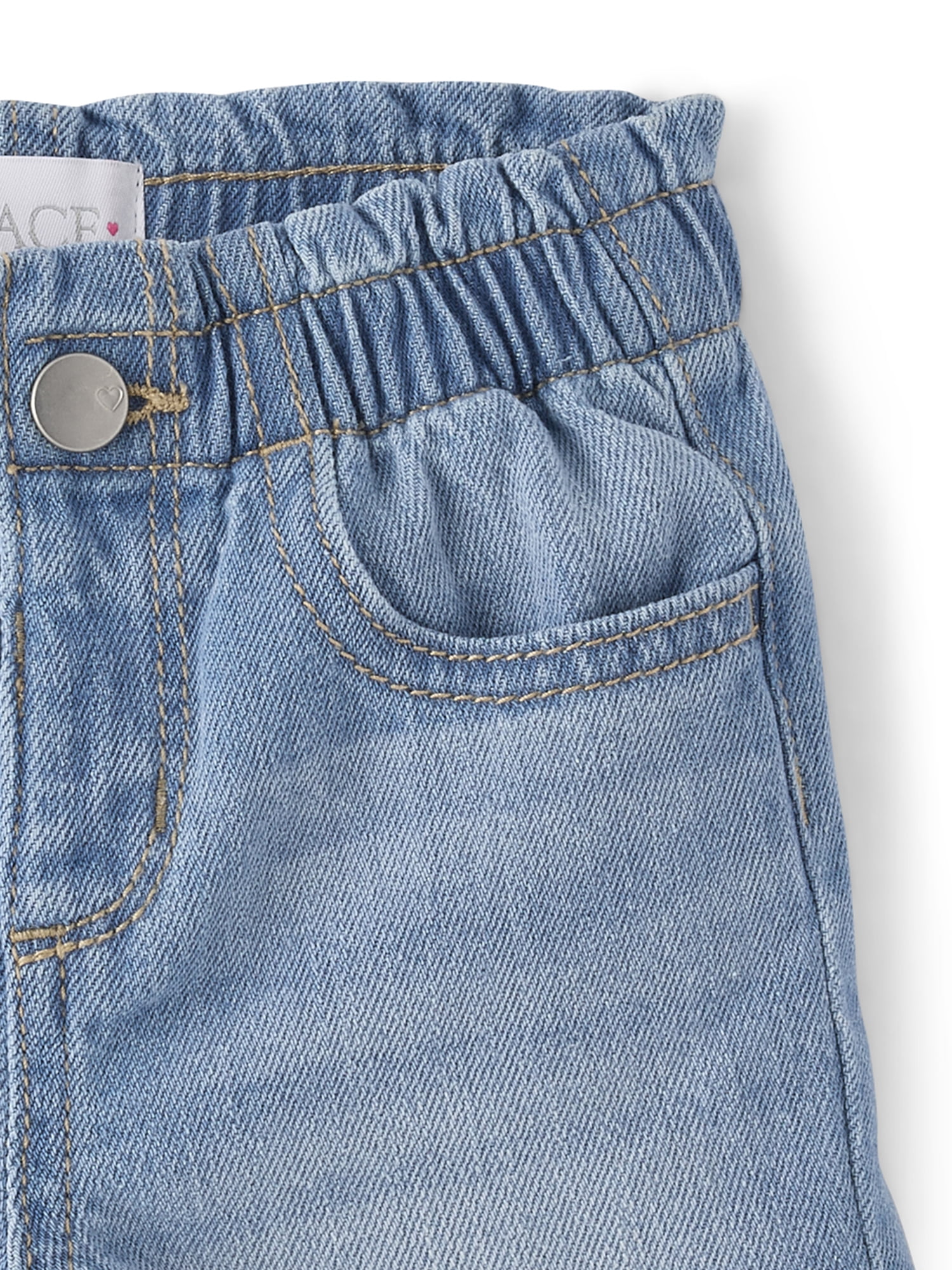 The Children's Place Baby & Toddler Girls Paperbag Waist Denim Shorts, Sizes 6M-5T