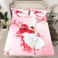 thumbnail image 2 of Homewish Kawaii Ballet Princess Twin Sheet Sets, Pink Cherry Blossoms Twin Fitted Sheet, Chic Watercolor Artwork Flat Sheet, Ultra Soft Bedroom Decor, 3 Pieces, 2 of 7