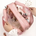 thumbnail image 3 of Clear Travel Makeup Bag for Women PVC Waterproof Large Zipper Bag with Dividers for Stadium Cosmetic Toiletry Organizer Tote Bag Pink, 3 of 6