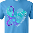 thumbnail image 4 of Inktastic Suicide Prevention Awareness Purple and Teal Heart Ribbon T-Shirt, 4 of 5