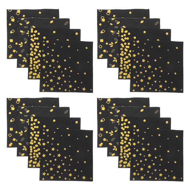 Party Napkins Gold Disposable Hand Towels For Bathroom White And Gold .50X12.50X0.15CM Easy Cleanup 100Pcs