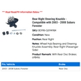 thumbnail image 2 of Rear Right Steering Knuckle - Compatible with 2003 - 2008 Subaru Forester 2004 2005 2006 2007, 2 of 3