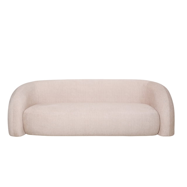 Ilios Innova | Sofá Kobe Curvo Beige 3 Plazas Tapizado Textil, Moderno y Minimalista con Diseño Orgánico Contemporáneo.