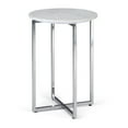 thumbnail image 3 of Simpli Home Marsden Modern 18 inch Wide Metal Accent Side Table with Polished Stainless Steel Base in White, Silver, 3 of 13