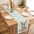 thumbnail image 3 of Bunny Easter Table Runner - 90 Inch Long, Kitchen Dining Table Runner Dresser Scarves, Green Plaid Spring Floral Pastoral Farmhouse Decor for Coffee Tables Wedding Party Banquet, 3 of 8