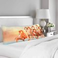 thumbnail image 2 of ABPHOTO Colorful Red Flamingo Desert Sunset Sky Body Pillow Covers Case Protector 20x60 inch, 2 of 2
