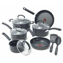 T-fal Ultimate Hard Anodized Titanium Nonstick Cookware, 12 piece Set, Grey