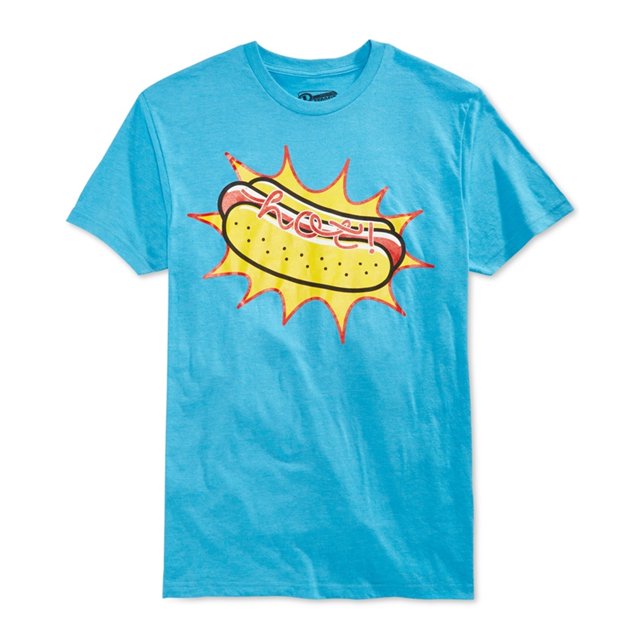 Camiseta gráfica Retrofit Hot Dog Hombre Azul Extragrande